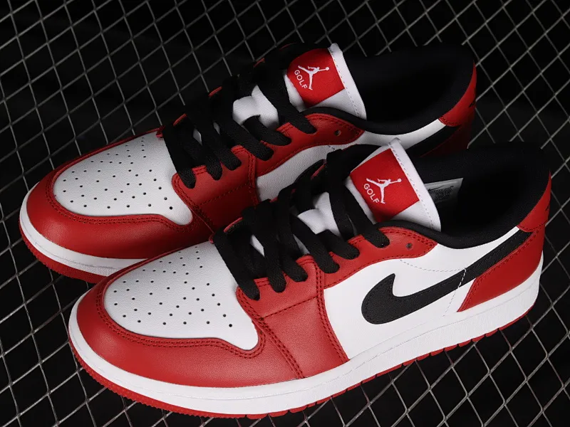 All categories Air Jordan Jordan series basketball shoes Air Jordan 1 Low G version pure original Air Jordan 1 Low Golf "Triple White" AJ1 Joe 1 new golf version Chicago color matching DD9315-600